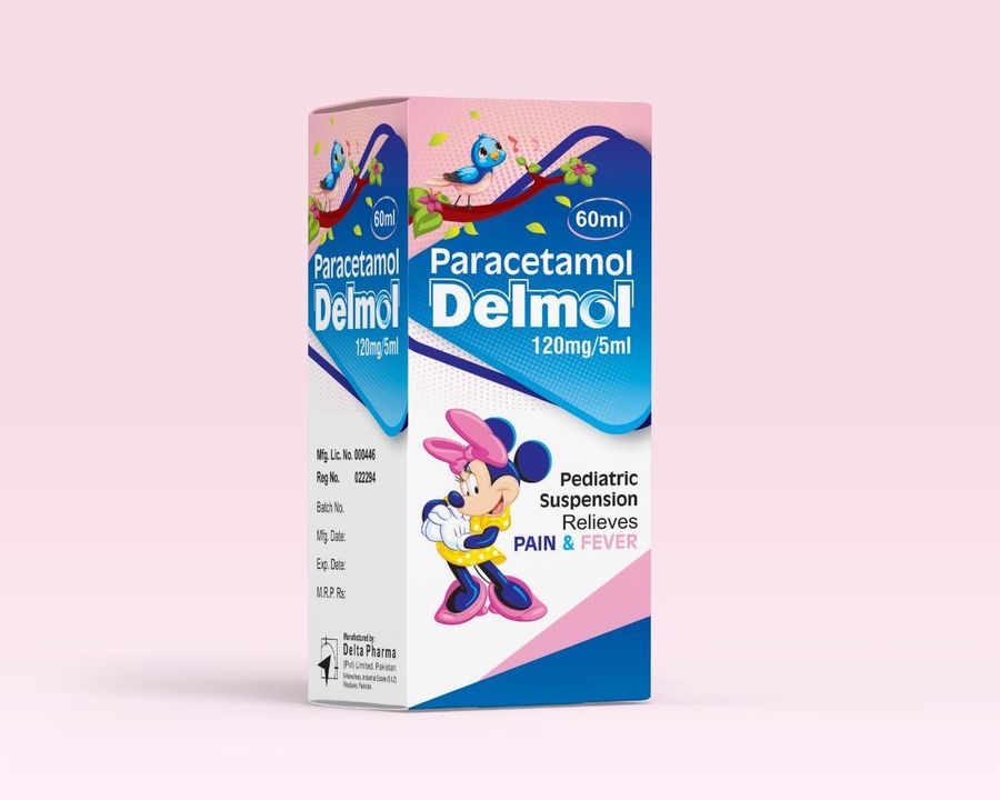 Delmol Suspension 120 mg/5 ml (Paracetamol) pack, Delta Pharma
