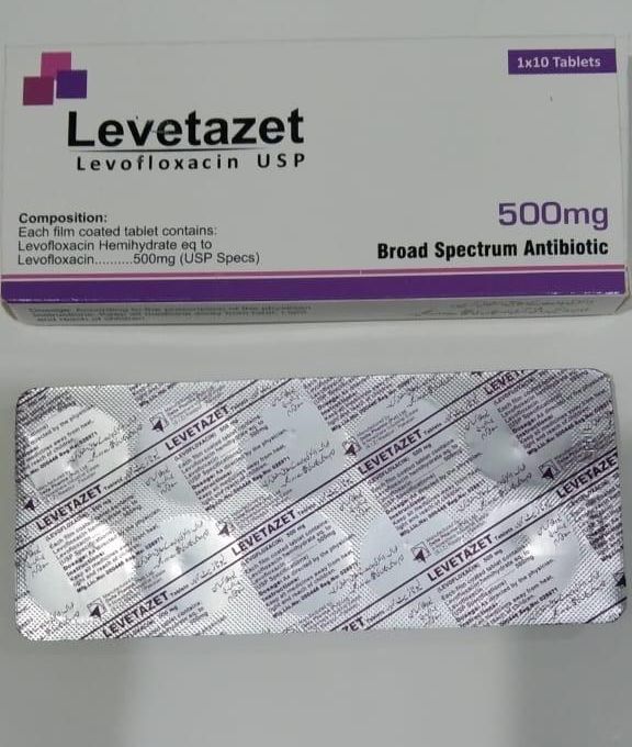Levetazet 500 mg (Levofloxacin) pack, Delta Pharma