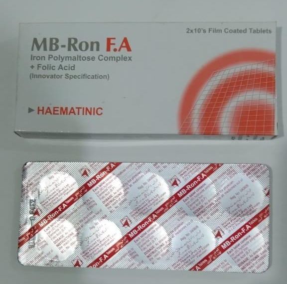 MB-Ron FA (Iron polymaltose + Folic acid) pack, Delta Pharma